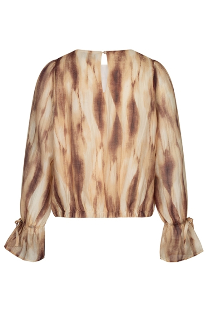 Lofty Manner bruine dames blouse | Achteraanzicht