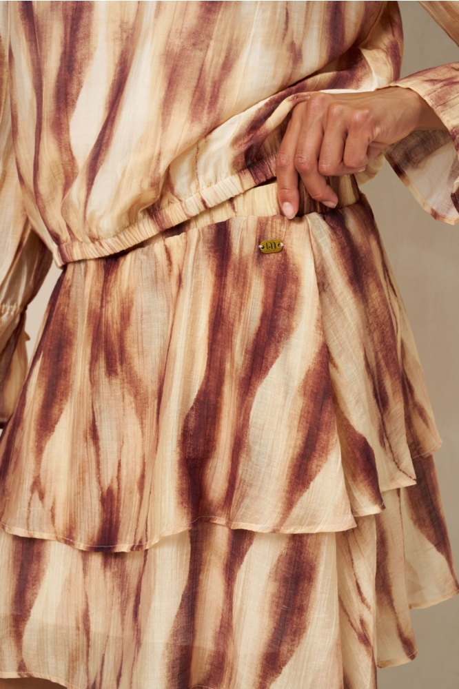 Lofty Manner bruine dames blouse | Close up