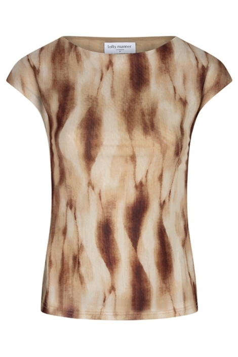 Lofty Manner bruine dames t-shirt | Vooraanzicht