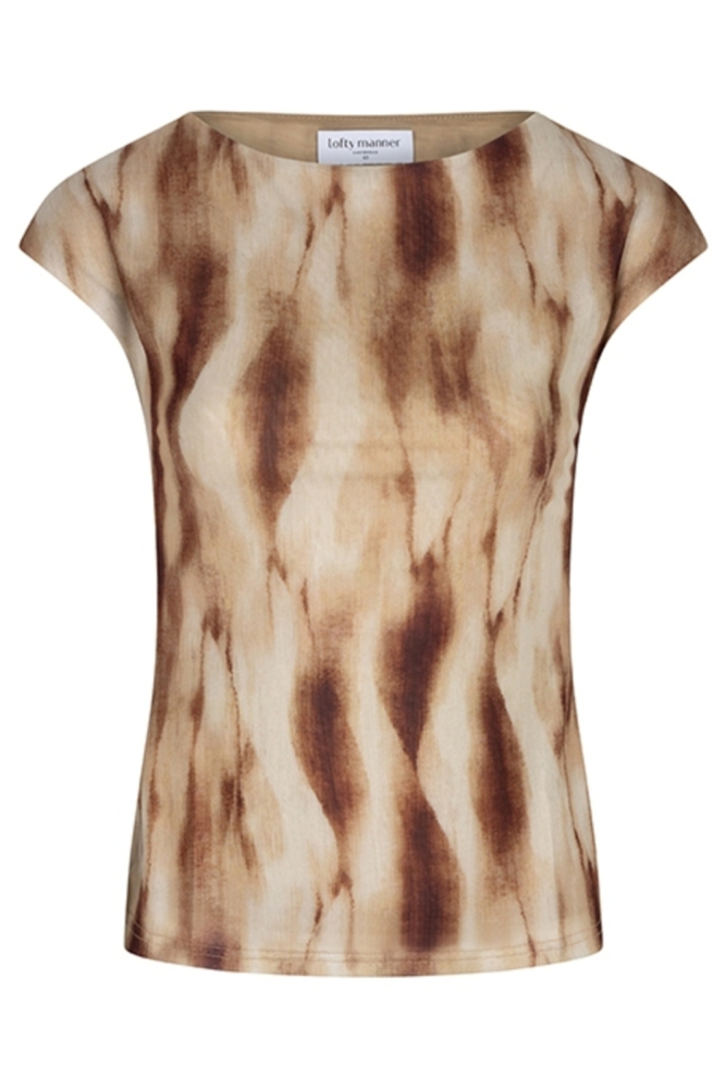 Lofty Manner bruine dames t-shirt | Vooraanzicht
