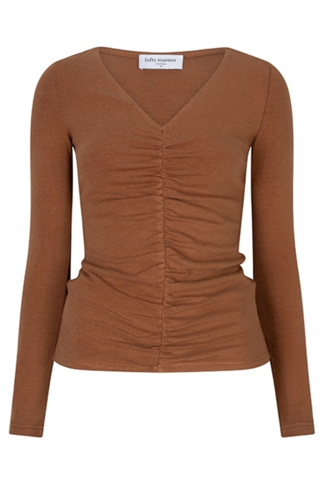 Lofty Manner camel dames top | Vooraanzicht