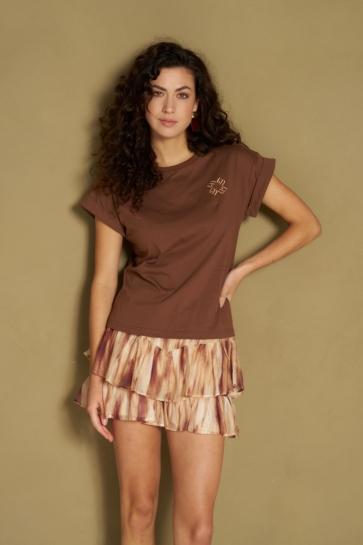 Lofty Manner T-shirt T SHIRT ISOLE RELAXED ROLLED U RH52 122 caramel