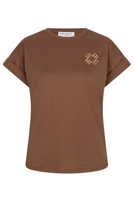 Lofty Manner bruine dames t-shirt | Vooraanzicht