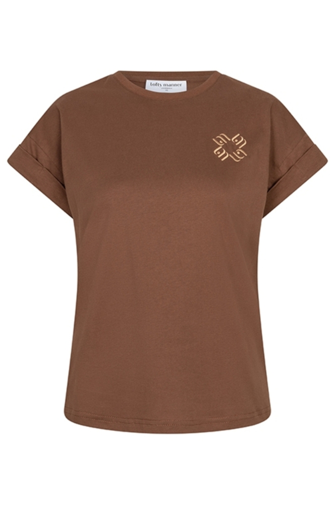 Lofty Manner bruine dames t-shirt | Vooraanzicht