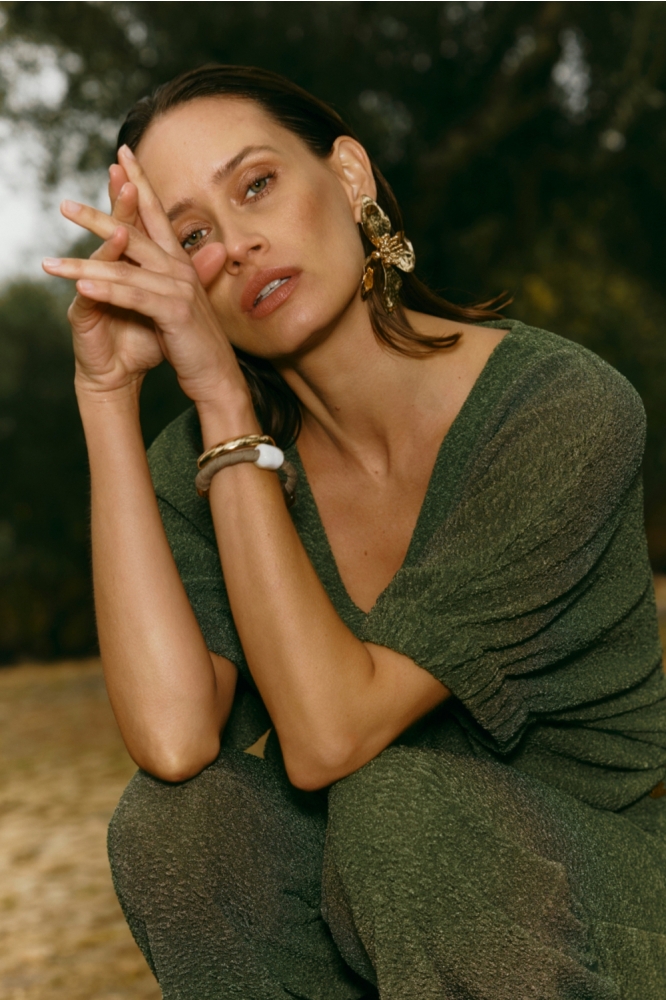 Lofty Manner groene dames t-shirt | Close up