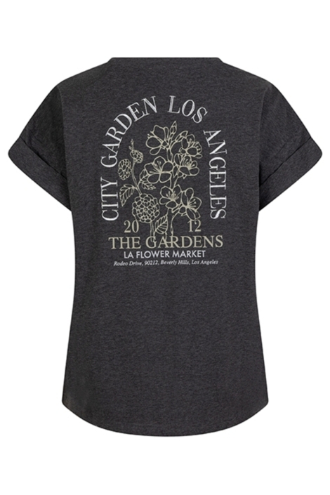 Lofty Manner grijze dames t-shirt | Achteraanzicht