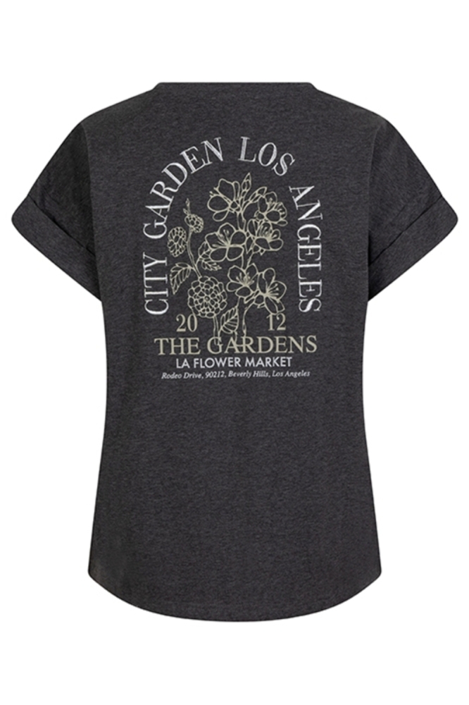 Lofty Manner grijze dames t-shirt | Achteraanzicht