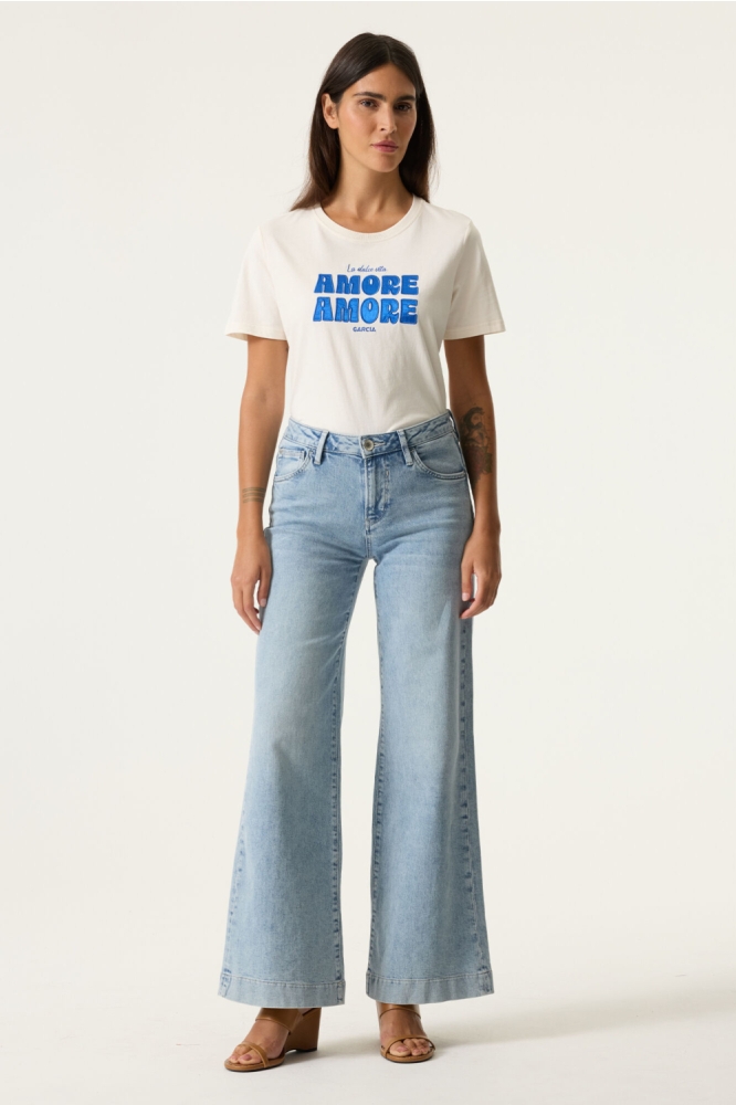 Garcia ecru dames t-shirt | Model