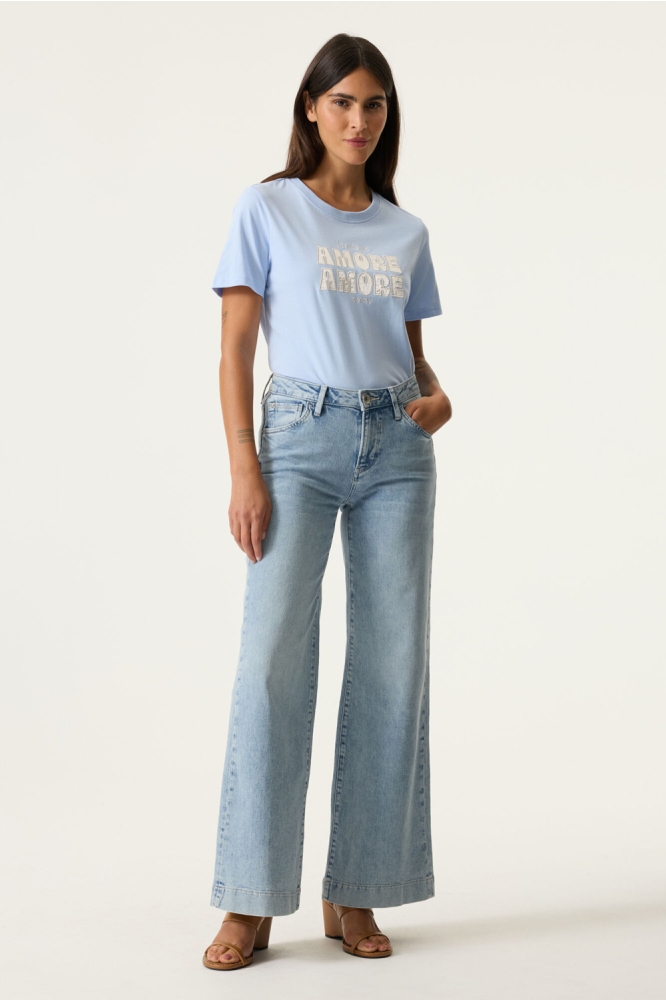 Garcia blauwe dames t-shirt | Model