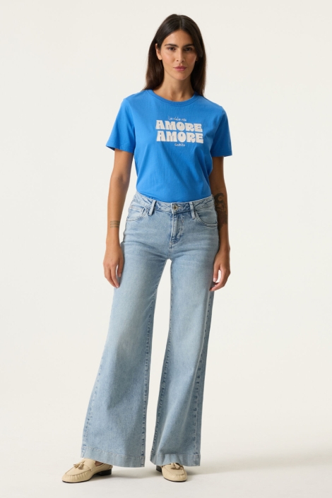 Garcia blauwe dames t-shirt | Model