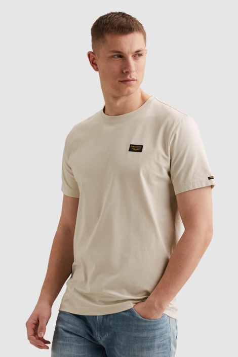 PME legend ecru heren t-shirt | Model zijaanzicht