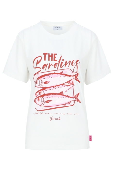 Fluresk witte dames t-shirt | Vooraanzicht