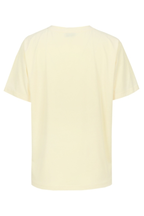 Fluresk gele dames t-shirt | Achteraanzicht