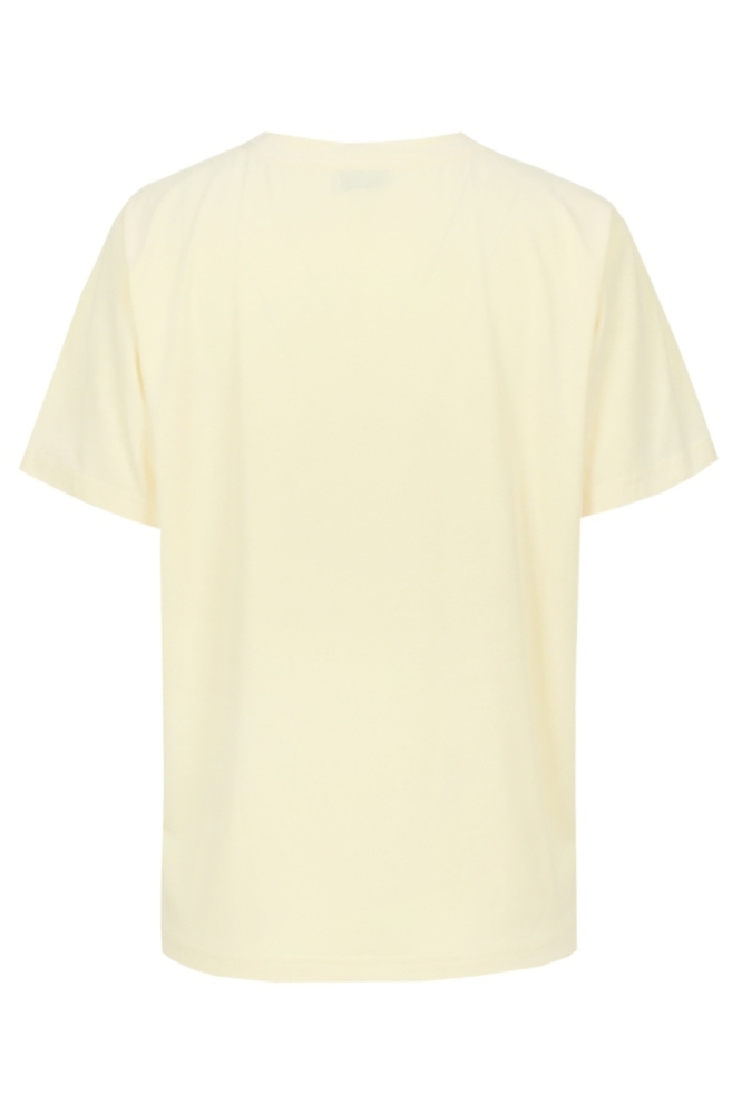 Fluresk gele dames t-shirt | Achteraanzicht