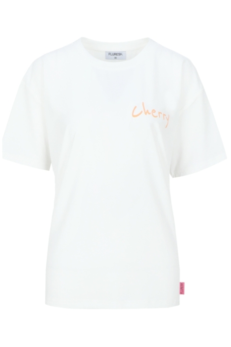 Fluresk witte dames t-shirt | Vooraanzicht