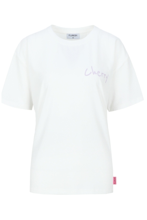Fluresk witte dames t-shirt | Vooraanzicht