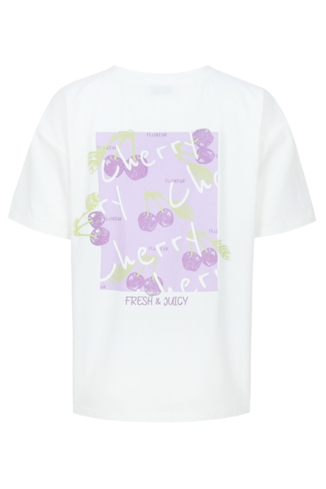 Fluresk witte dames t-shirt | Achteraanzicht
