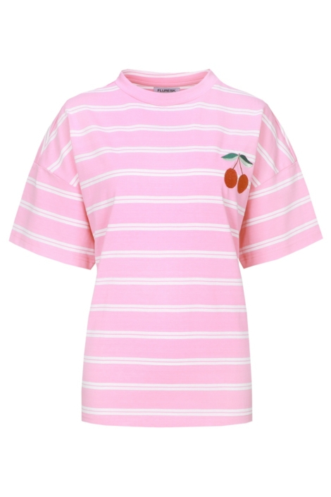 Fluresk roze dames t-shirt | Vooraanzicht
