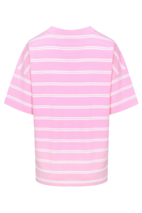 Fluresk roze dames t-shirt | Achteraanzicht