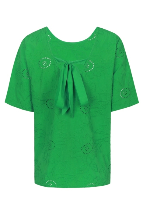 Fluresk groene dames t-shirt | Achteraanzicht