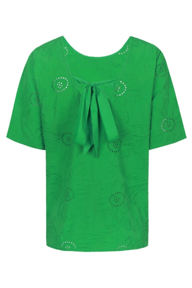 Fluresk groene dames t-shirt | Achteraanzicht