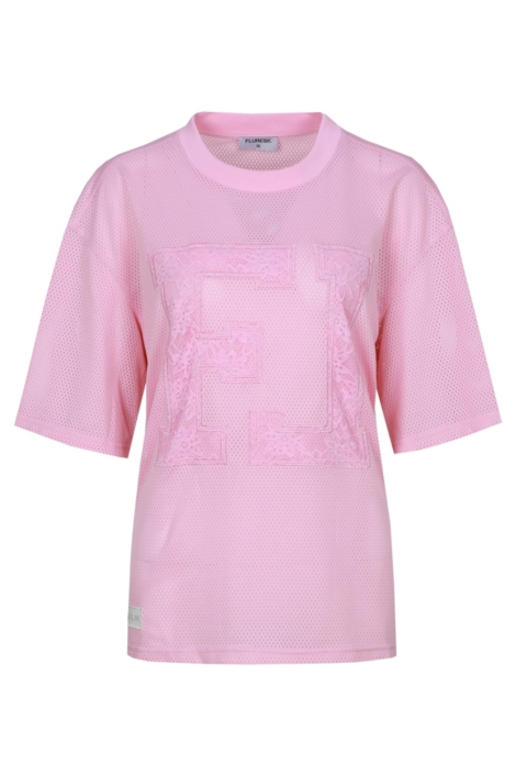 Fluresk roze dames t-shirt | Vooraanzicht