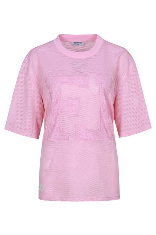 Fluresk roze dames t-shirt | Vooraanzicht