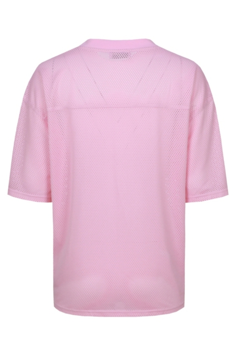 Fluresk roze dames t-shirt | Achteraanzicht