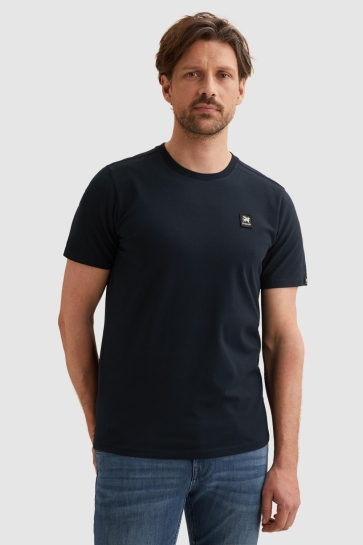 Vanguard short sleeve r-neck cotton elastan Blauw