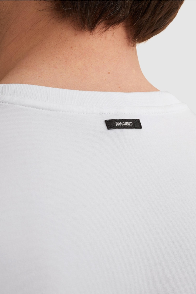 Vanguard witte heren t-shirt | Close up