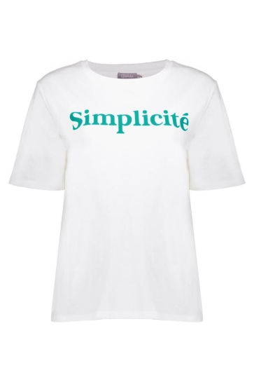 Geisha T-shirt T SHIRT 62086 41 000010 OFF-WHITE/EMERALD
