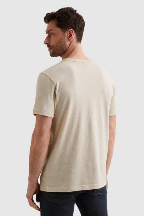 PME legend beige heren t-shirt | Model achteraanzicht