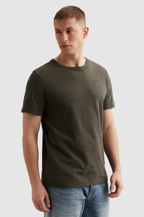 PME legend groene heren t-shirt | Model zijaanzicht