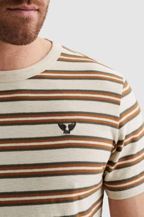 PME legend beige heren t-shirt | Close up