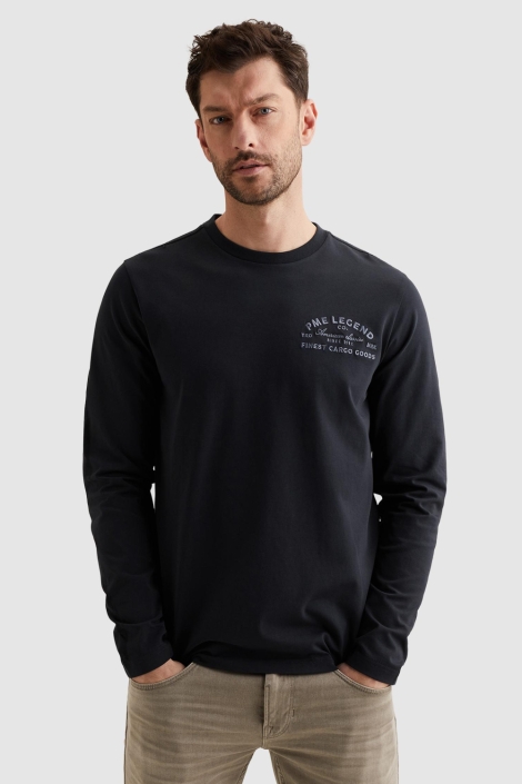 PME legend blauwe heren t-shirt | Model vooraanzicht