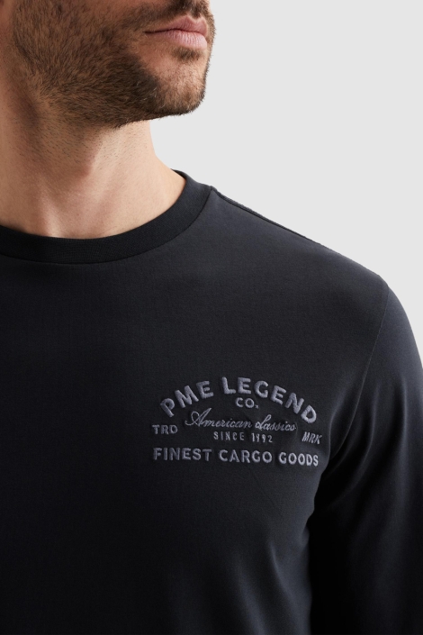 PME legend blauwe heren t-shirt | Close up