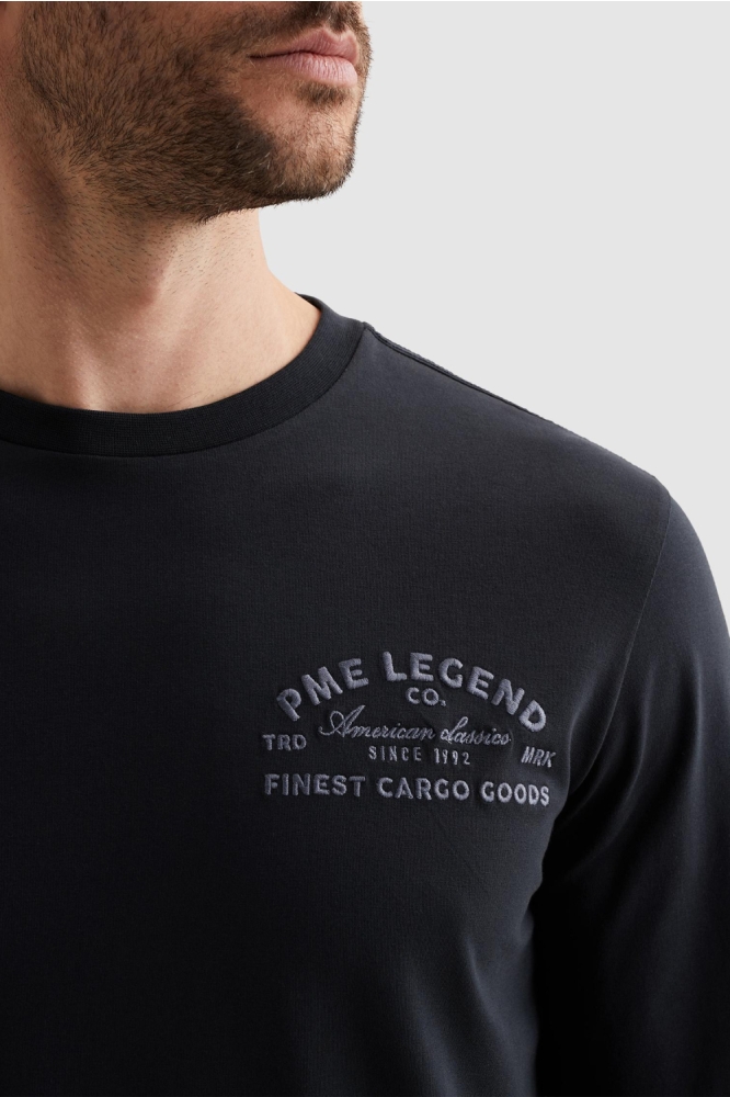 PME legend blauwe heren t-shirt | Close up