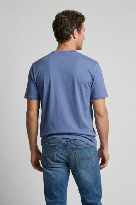 McGregor blauwe heren t-shirt | Model achteraanzicht