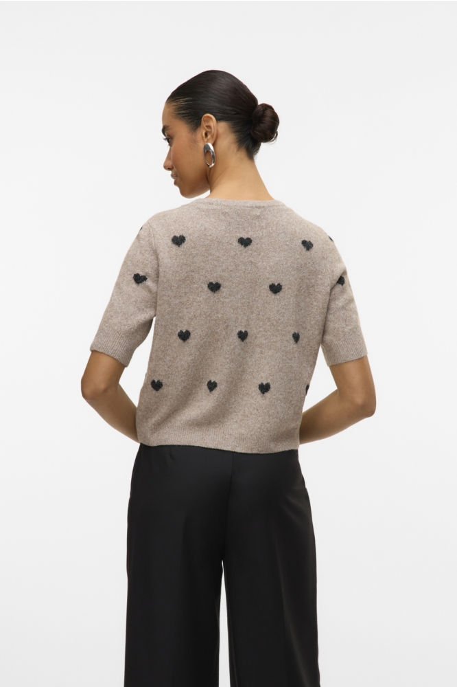 Vero Moda taupe dames vest | Model achteraanzicht