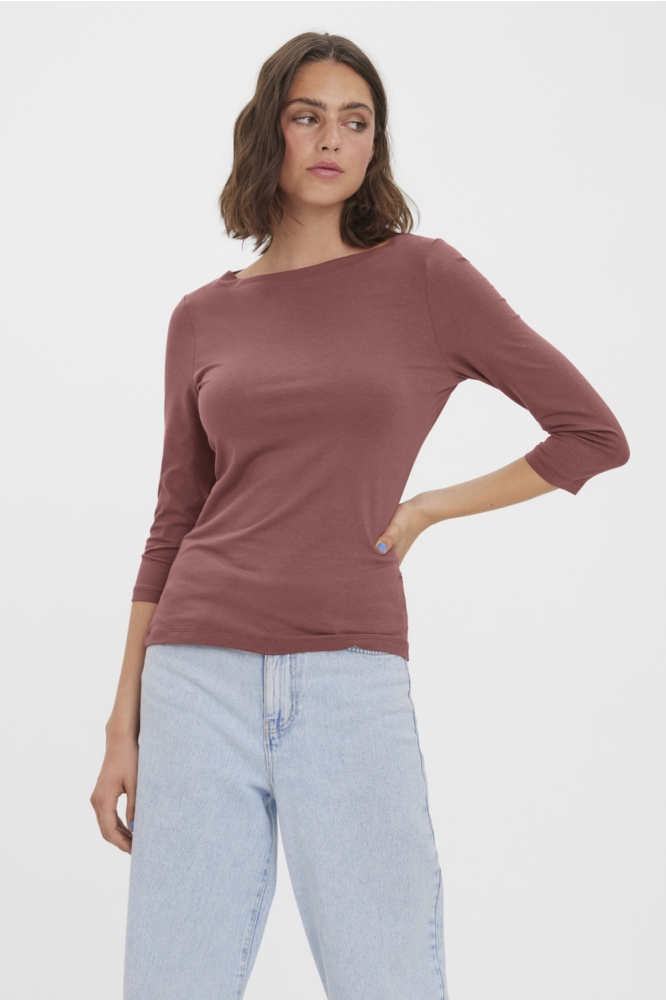 Vero Moda roze dames t-shirt | Model vooraanzicht