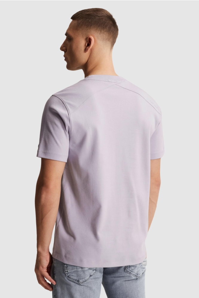 Cast Iron paarse heren t-shirt | Model achteraanzicht