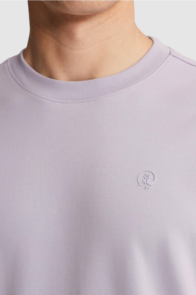 Cast Iron paarse heren t-shirt | Close up