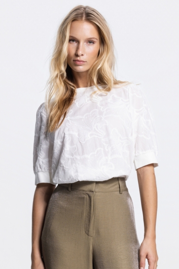 Juffrouw Jansen T-shirt NOEL SS26 CE 756 LACE FRONT AND 000010 OFF WHITE