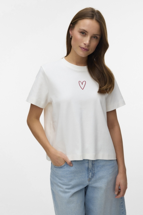 Vero Moda witte dames t-shirt | Model