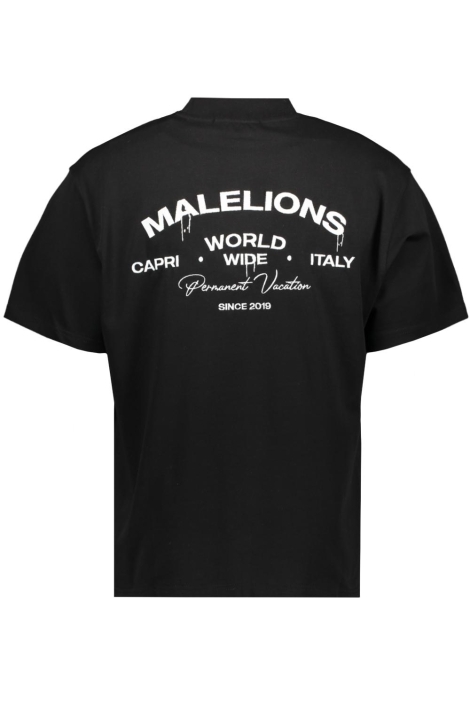 Malelions zwarte heren t-shirt | Achteraanzicht