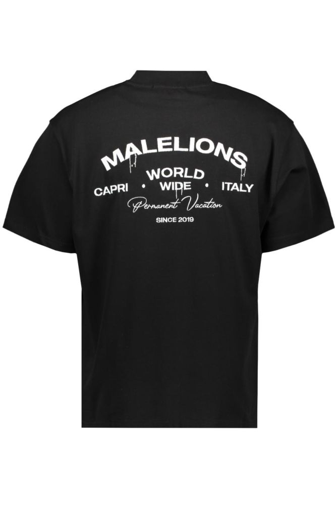 Malelions zwarte heren t-shirt | Achteraanzicht