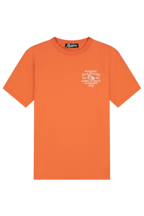 Malelions oranje heren t-shirt | Vooraanzicht