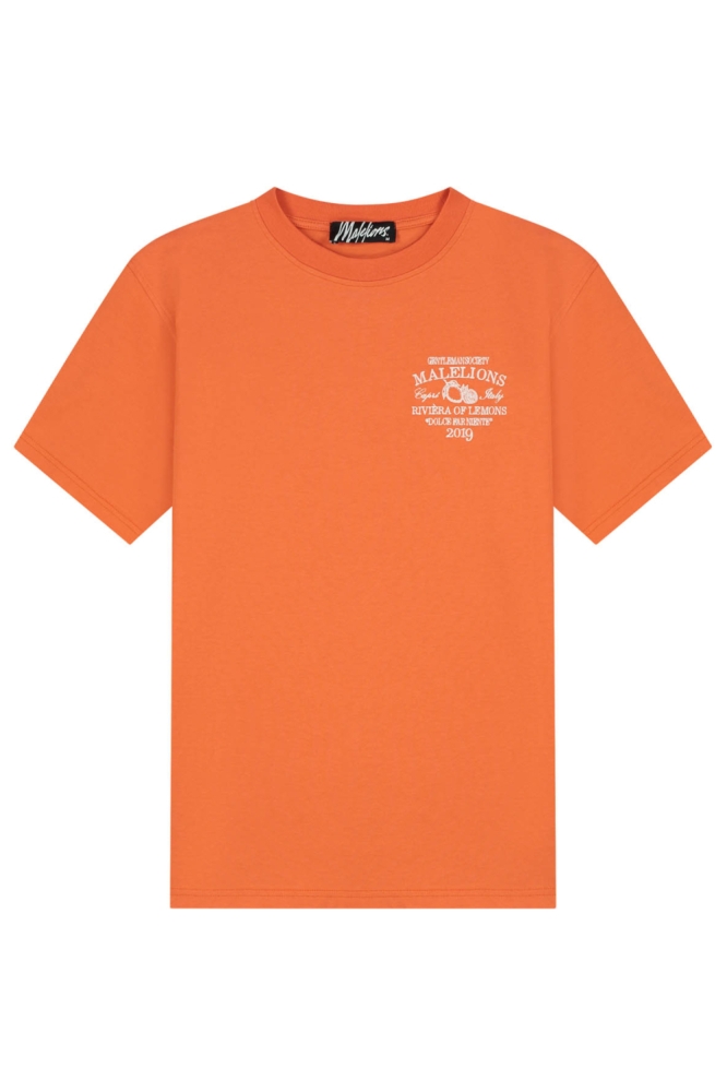 Malelions oranje heren t-shirt | Vooraanzicht