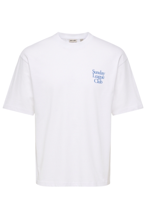 Only & Sons witte heren t-shirt | Model vooraanzicht