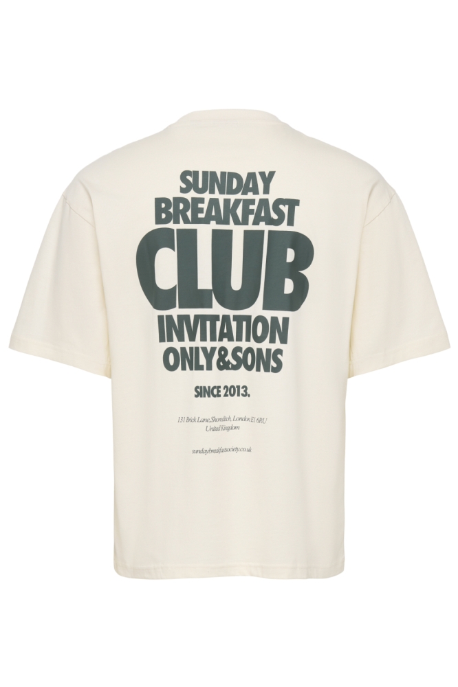 Only & Sons beige heren t-shirt | Achteraanzicht